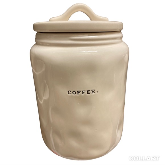 Rae Dunn Coffee Canister typewriter font dimpled - Picture 1 of 1